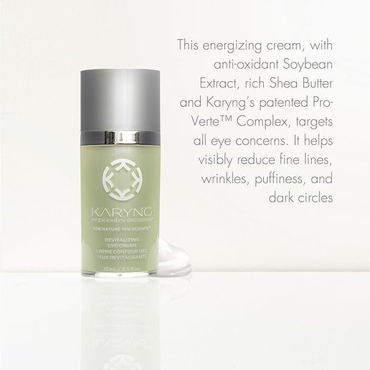 KARYNG Revitalizing Peptide Eye Cream, Organic Anti Aging Eye Cream, Targets Under Eye Puffiness, Fine Lines, Dry Skin and Dark Circles, Soothing Under Eye Treatment, 0.5oz