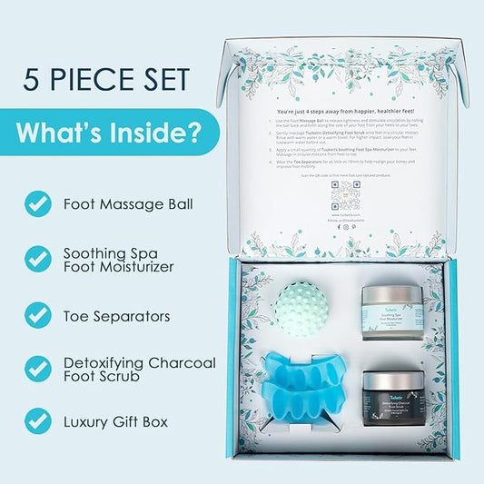 Tucketts Foot Care Spa Kit for Heel and Foot Pain Relief, Dry Skin, Bunions, Toe Correctors