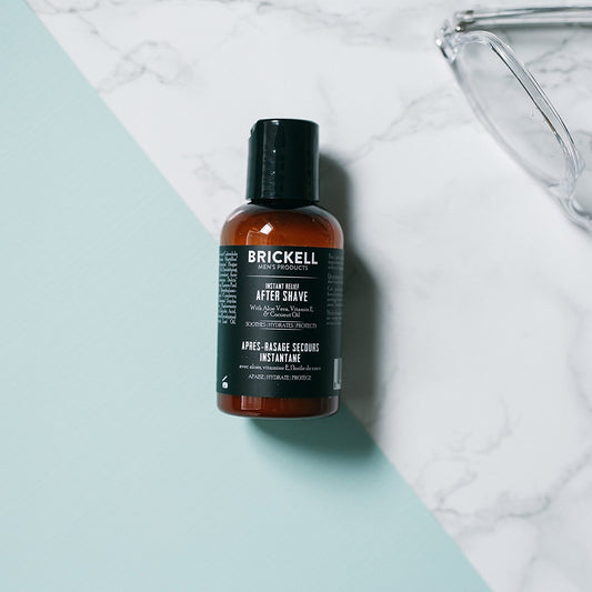 Brickell Men's Instant Relief Aftershave for Men, Natural and Organic Soothing After Shave Balm to Prevent Razor Burn 2 Ounce, Unscented