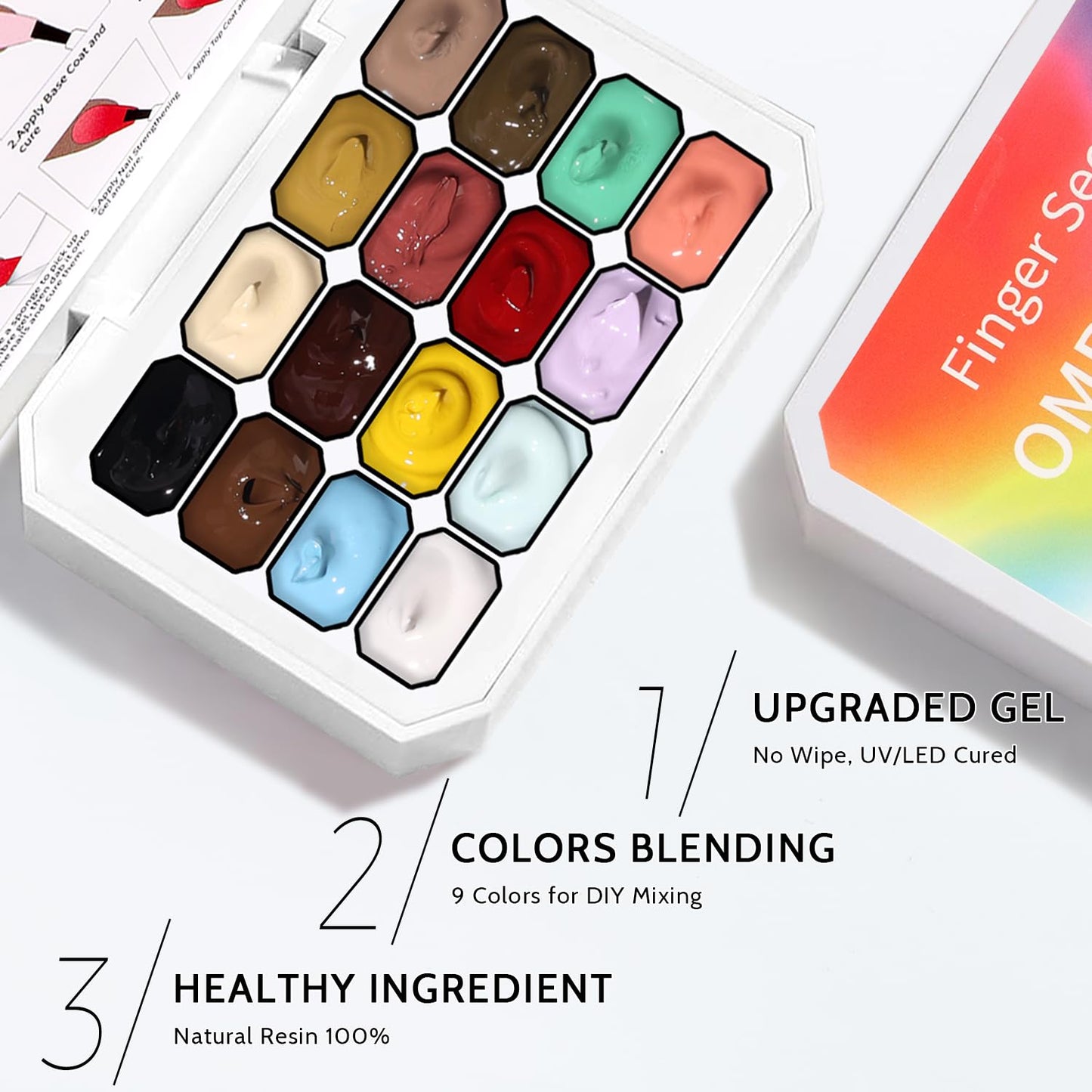 Sponge Pat Paint Nail Gel, Ombre Nails Gradient Gel Nail Blush Blooming Aura Nails Drawing Stripper Floral Painting DIY Nail Art, No Wipe, UV/LED Curing (16 Colors A)