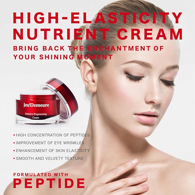 JEU'DEMEURE Intensive Adenosine Ceramide & Peptides Korean skin care Night Moisturizer Cream for Regenerating, Ultra-Deep Hydrating, Skin Repair, Rich Texture, Anti-Aging 1.7 oz