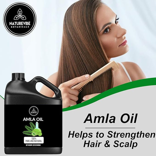 Naturevibe Botanicals Amla Oil 32 Ounces | 100% Pure and Natural | Great for Skin Care and Hair Care