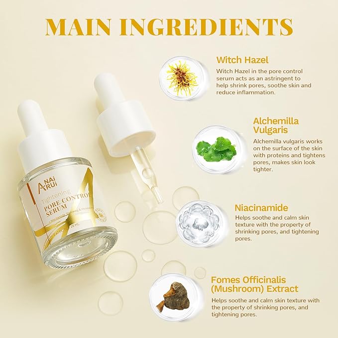 ANAI RUI 2 in-1 Pore SkinCare Set, Pore Clay Mask+Pore Minimizing Serum,Volcanic Pore Clay Mask for Nose&Face, Pore Reducer, Sebum Control Pore Exfoliating Solution, Skincare for Women
