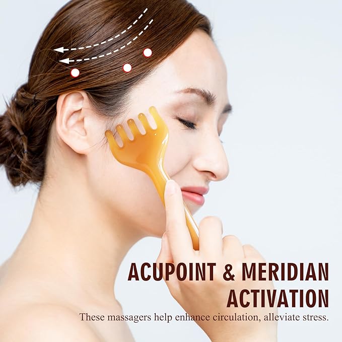 AGLOO 2 Pcs Scalp Massagers - Resin Five Claw & Eight-Prong Manual Massage Tools for Head Eye Face Neck and Shoulder Relaxation - Gift for Men & Women