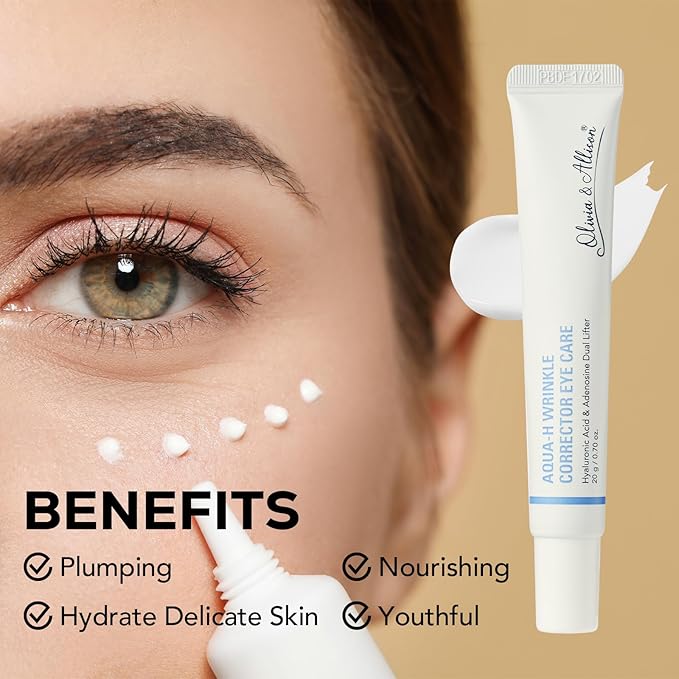 Olivia & Allison AQUA-H WRINKLE CORRECTOR EYE CARE - Adenosine + Hyaluronic Acid for Smoother & Youthful Eyes