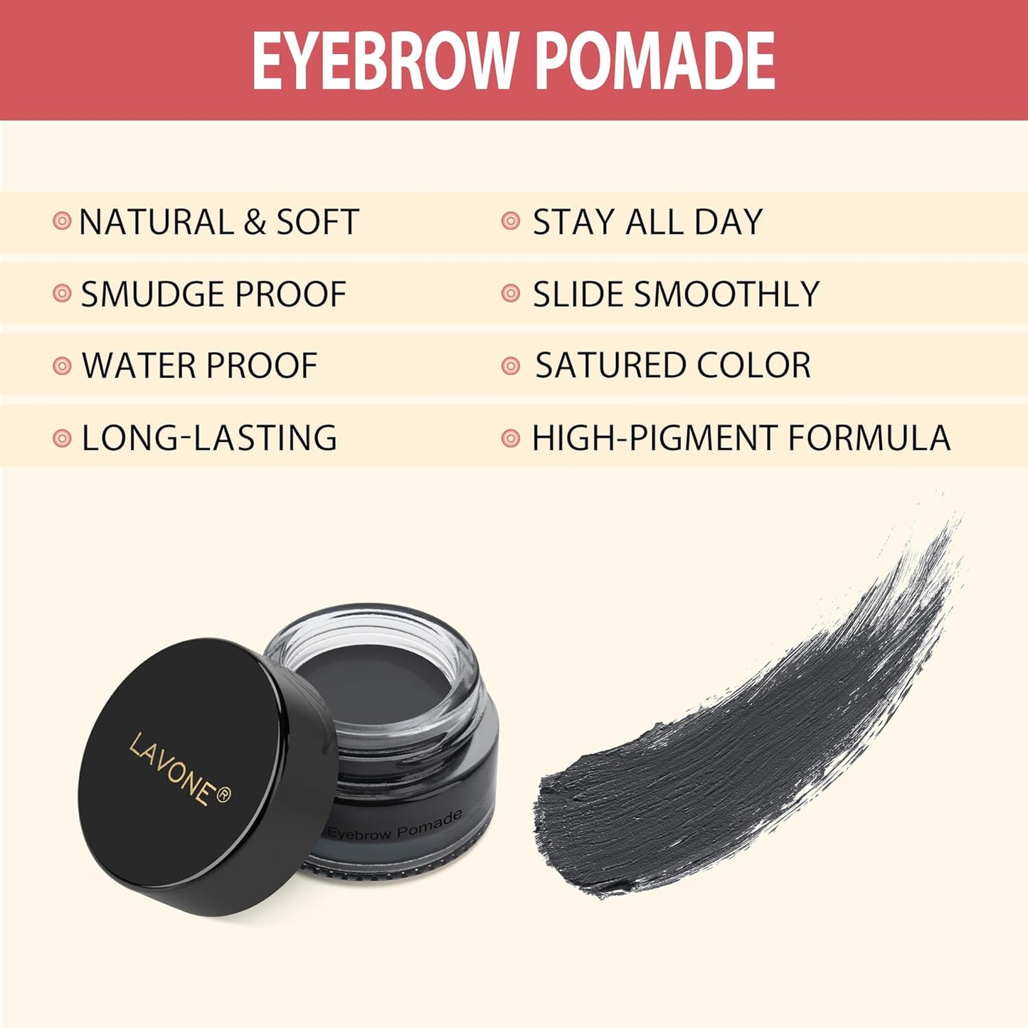 LAVONE Hair-Like Eyebrow Pen Makeup kit, Eyebrow Pencils for Women with Waterproof Microblading Eyebrow Pencil, Eyebrow Pomade, Eyeliner and Eyebrow Brush, Create Full, Natural Brows, Black