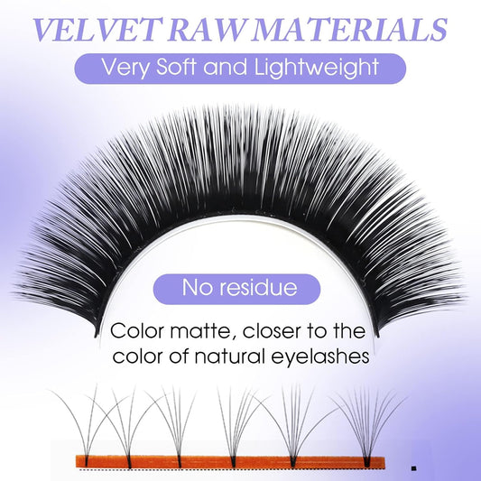 Easy Fan Volume for Lash Artists: Wendy, Handmade Fans for Eyelash Extensions, Self Fanning, Blooming, Black, D Curl, 0.03mm, 14-20mm, KH126