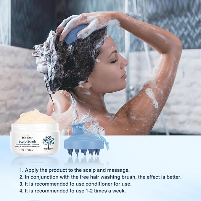 Scalp Exfoliator Scrub,Itchy Scalp Treatment for Dandruff, No Sulfate Hair Scrub To Soothe a Dry, Flaky,Scalp,Removes Buildup,Clarifying Shampoo With Scrubber