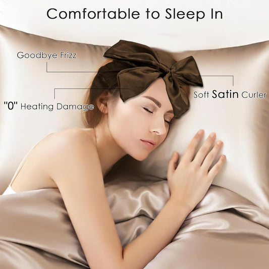 weiwei Satin Heatless Curlers Hair Curler, No Heat Curls Overnight Hair Curlers to Sleep In Overnight Curls Headband, 70" Hair Curlers No Heat, 9 Pcs Satin Heatless Curling Set for Women Long Hair