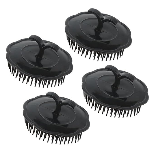 Segbeauty Mens Shampoo Brush, 4pcs Scalp Massage Brushes, Massage Hair Brush Floriated Shower Comb for Deep Cleaning Hair Men's Hand Brush Plastic Growth Beard Brush Pet Grooming Round Palm Brush