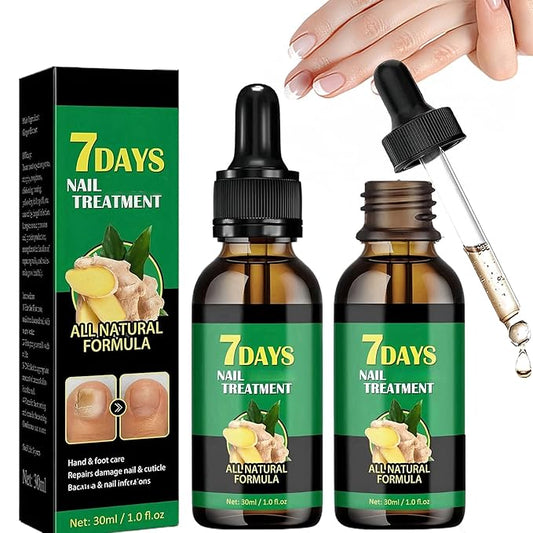 2Pcs Ginger Nail Strengthener for Damaged Nails, Hand and Foot Nail Growth Serum Kit, Ginger Nail Serum for Cracked Nails, Hand & Foot Strengthener Set, Fingernail Repair for Split, 30ML Each
