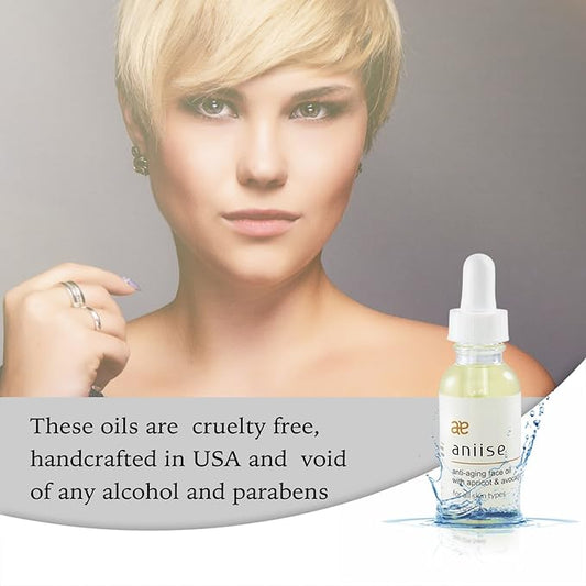 Anti – Aging Face Oil with Apricot and Avocado, Moisturizing, for Face for All Skin Types - All-Natural Serum for Face - With Vitamin C, E, and Grape Seed 1 oz