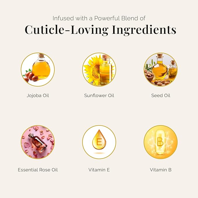 Cuticle Oil Pen for Nails - Moisturizing Nail Strengthener with Jojoba Oil, Vitamin E, & Vitamin B for Cuticle Repair - Quick-Absorbing Cuticle Softener & Nail Protector Rose, 3mL