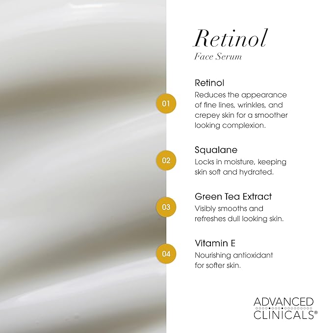Advanced Clinicals - Retinol Serum For Face, Firming Collagen Serum, Vitamin C Serum Skincare Set, 1.75 Fl Oz, 3pc Set