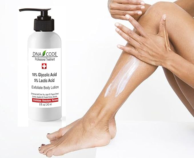 Skin Care Magic Lotion- 10% Glycolic 5% Lactic Acid Exfoliatingl Body Lotion w/Green Tea, Argan Oil, Papaya, Licorice.