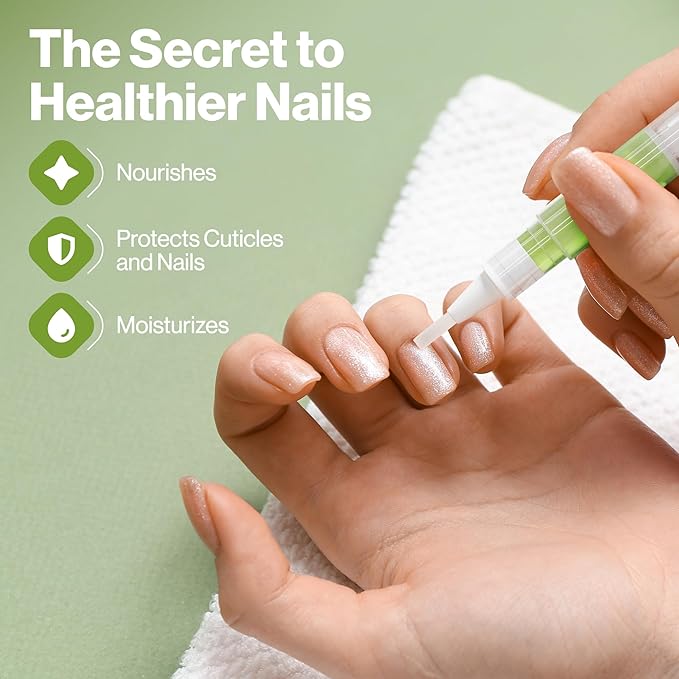 Nail Art Cuticle Protector Pen - Tool for Nail Art and Growth - Manicure & Pedicure Treatment for Brittle Breaking Fingernails (Green Pear & Citrus - 1 Pack)