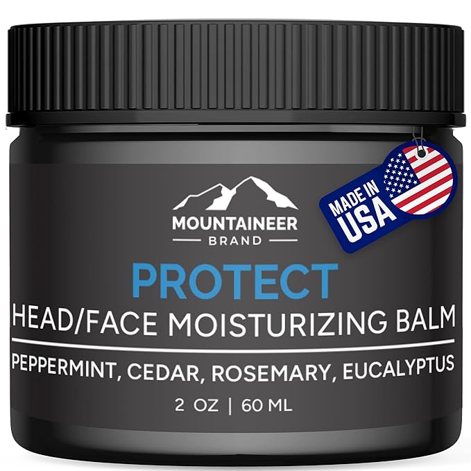 Mountaineer Brand All Natural Moisturizer and After Shave Balm for Men | Bald Head Care | Non-Greasy Scalp and Face Lotion | Refresing Natural Scent | Made in USA | 2oz