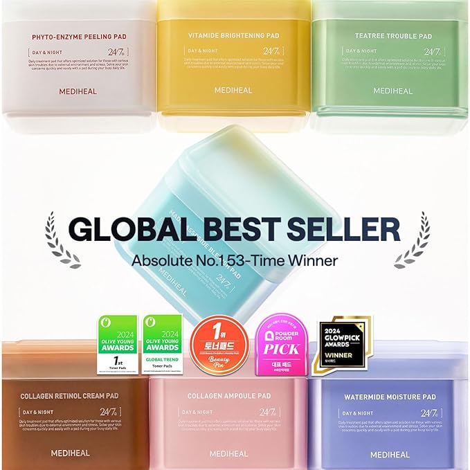 Mediheal Retinol Collagen Under Eye Patches & Watermide Moisture Pad for Deep Moisturization