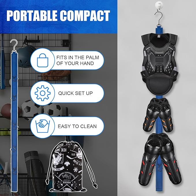 3 PACK Hockey Drying Rack With Storage Bag,Hockey Equipment Gear Drying Rack, Sports Gear Organizer Hanging Straps,Ice Goalie Hockey Gifts For Boys Football Baseball Catcher.Outdoor Camping Must Haves