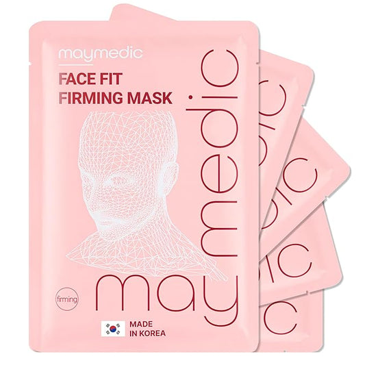 Face-Fit Firming Mask | Korean Skincare Sheet Mask with Copper Tripeptide, Acetyl Hexapeptide & Panthenol | Hydrating, Moisturizing & Lifting Mask for Dull, Dry Skin (Pack of 5)