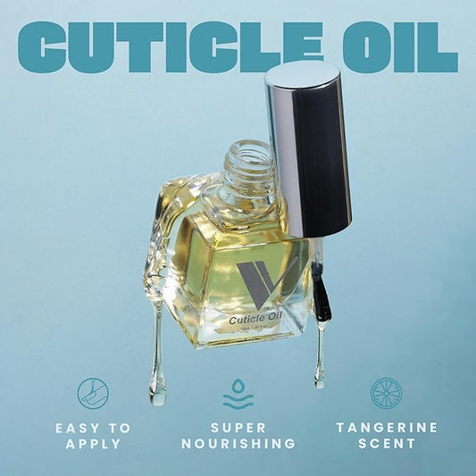 V Beauty Pure Cuticle Oil Nail Care - Natural Nail Oil Cuticle Softener Moisturizes & Conditions Cuticle Area & Nail Beds - Cuticle Care Nail Products for Manicure & Pedicure, 15ml