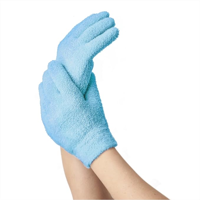 NatraCure Moisturizing Gel Heel Sleeves and Gloves - (for Dry Heels, Cracked Heels, Dry Hands and cuticles, Dry Skin) - Color: Aqua