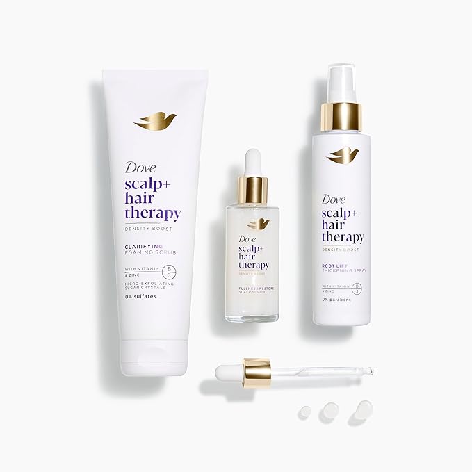 Dove Scalp + Hair Therapy Density Boost Serum Fullness Restore Visibly Thicker Hair In As Soon As 30 Days, Hydrating & Fast-Absorbing, Instantly Relieves Dry Scalp 2 Fl oz