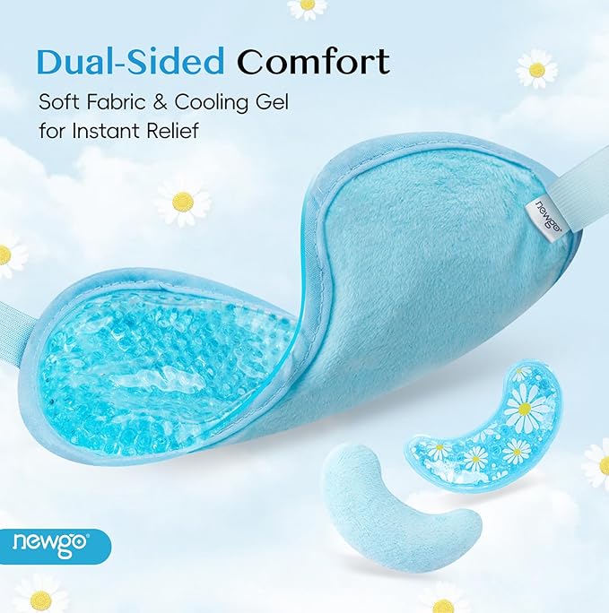 NEWGO Bundle of Cooling Eye Mask Gel and Small Ice Packs