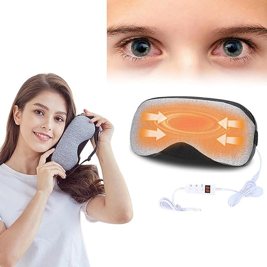 Heated Eye Mask for Dry Eyes, 5-Speed Timed Temperature Control, Digital Countdown, Warm Eye Compresses, Relieves Dry Eye Problem