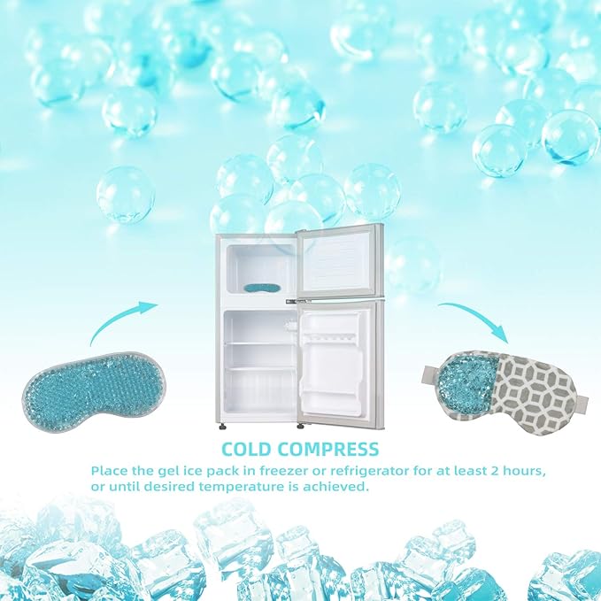 ZNÖCUETÖD Bundle of Cooling Face Mask Ice Face Mask for Puffy Face and Microwaveable Heat Eye Mask for Dry Eyes, Puffy Eyes with Lavender & Flaxseed