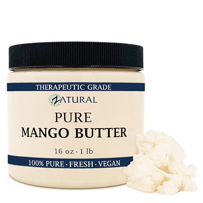 Zatural Mango Butter Organically Grown Mangos 100% Pure Cold Pressed Raw Creamy Butter (16 Ounce)