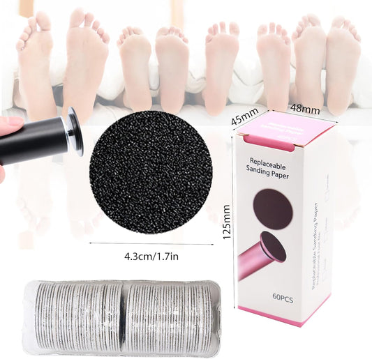 60 Pieces Replacement Sandpaper Discs for Electric Foot File Callus Remover Machine Foot Hard Dead Skin Removal(Smooth 100 Grit)