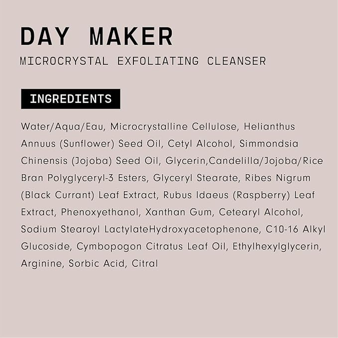 Versed Day Maker Microcrystal Exfoliating Cleanser - Creamy Facial Wash Helps Clear Dead Skin Cells - Microcrystalline, Biodegradable Alternative to Microbeads - Vegan (3 fl oz)