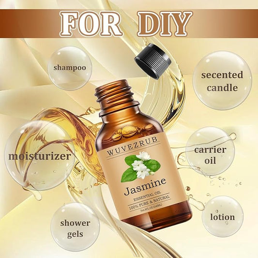 Jasmine Essential Oils 240ML, Pure Jasmine Essential Oil for Aromatherapy Diffuser - 8 Fl Oz