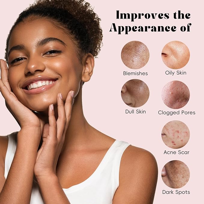 Face Mask Set, 4Pcs Clay Mask, Face Masks Skin Care with Vitamin C, Charcoal, Mugwort and Purple Clay, Skincare Gift Set for Blackheads, Refining Pores & Controling Oil, Dry Oily Skin