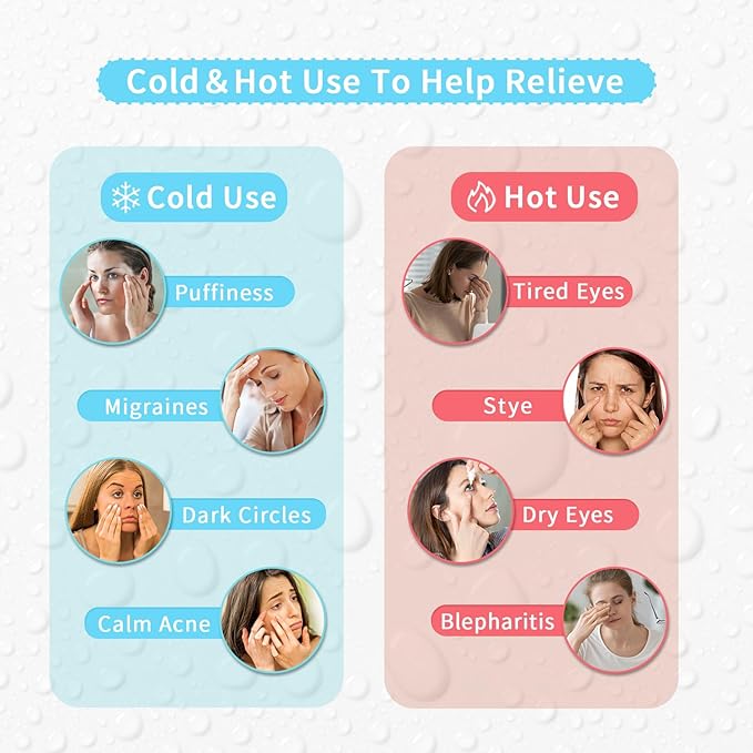 2PCS Adorable Cooling Eye Mask Gel Eye Mask, Reusable Hot Cold Therapy Cold Eye mask for Post Surgery, Puffiness, Dark Circles, Eye Bags, Dry Eyes (Pig+owl)