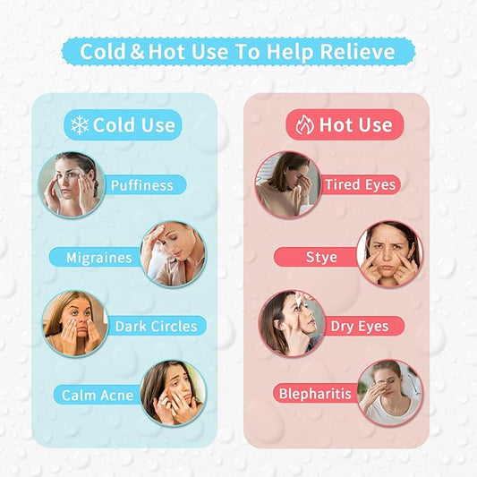 2PCS Adorable Cooling Eye Mask Gel Eye Mask, Reusable Hot Cold Therapy Cold Eye mask for Post Surgery, Puffiness, Dark Circles, Eye Bags, Dry Eyes (Pig+owl)