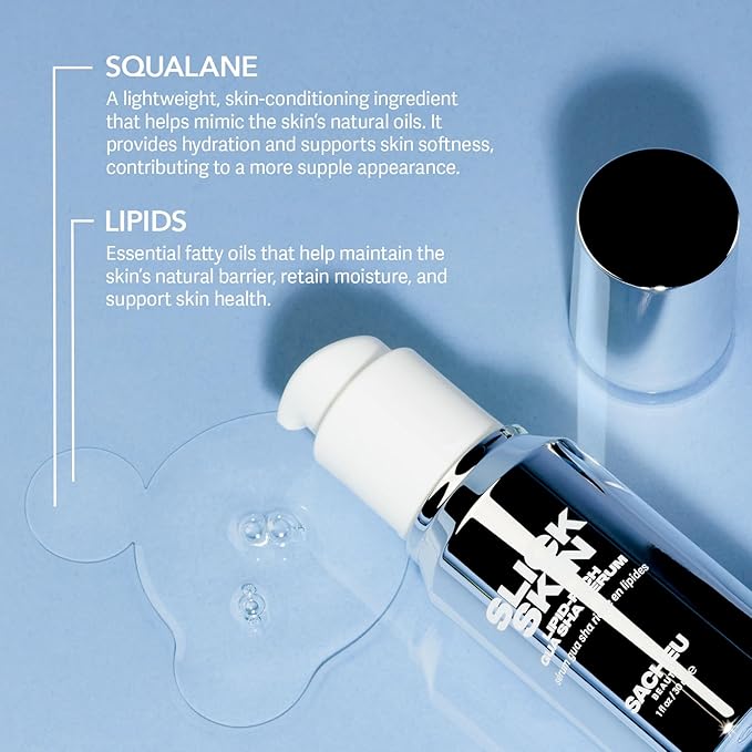 Sacheu Slick Skin Gua Sha Oil — Moisturizing and Anti Aging Squalane Oil for Face and Body Massage, Moisturizing and Hydrating Facial Serum with Essential Lipids — Vegan & Fragrance Free Face, 30 ml