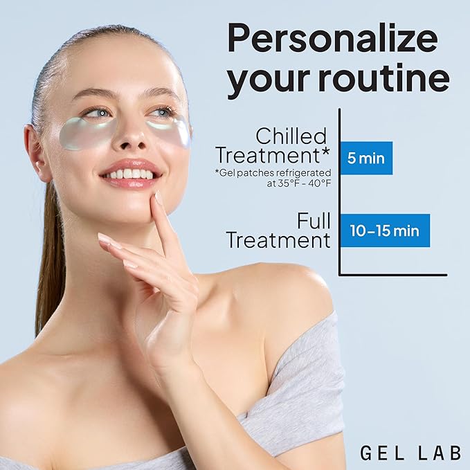 REGLOW Hyaluronic Acid & Caffeine Under Eye Gel Patches – Korean Hydrating Eye Mask for Wrinkles, Dark Circles, and Puffiness – 60 Gel Eye Patches