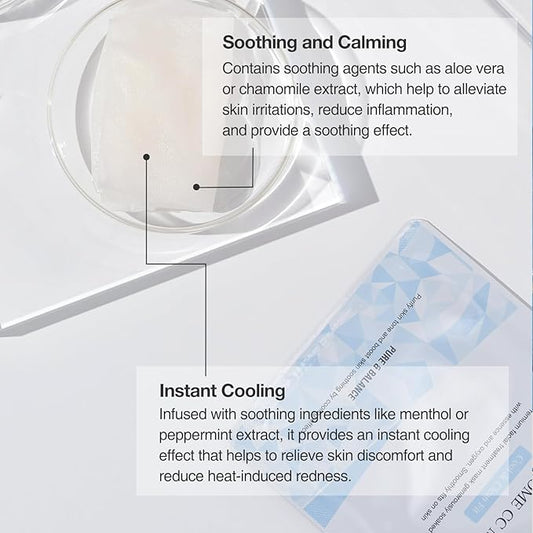 Ceutisome CC Mask – Premium Korean Facial Mask Sheets with for Menthol Cooling, Calming & Moisturizing (6 Sheets/Box)