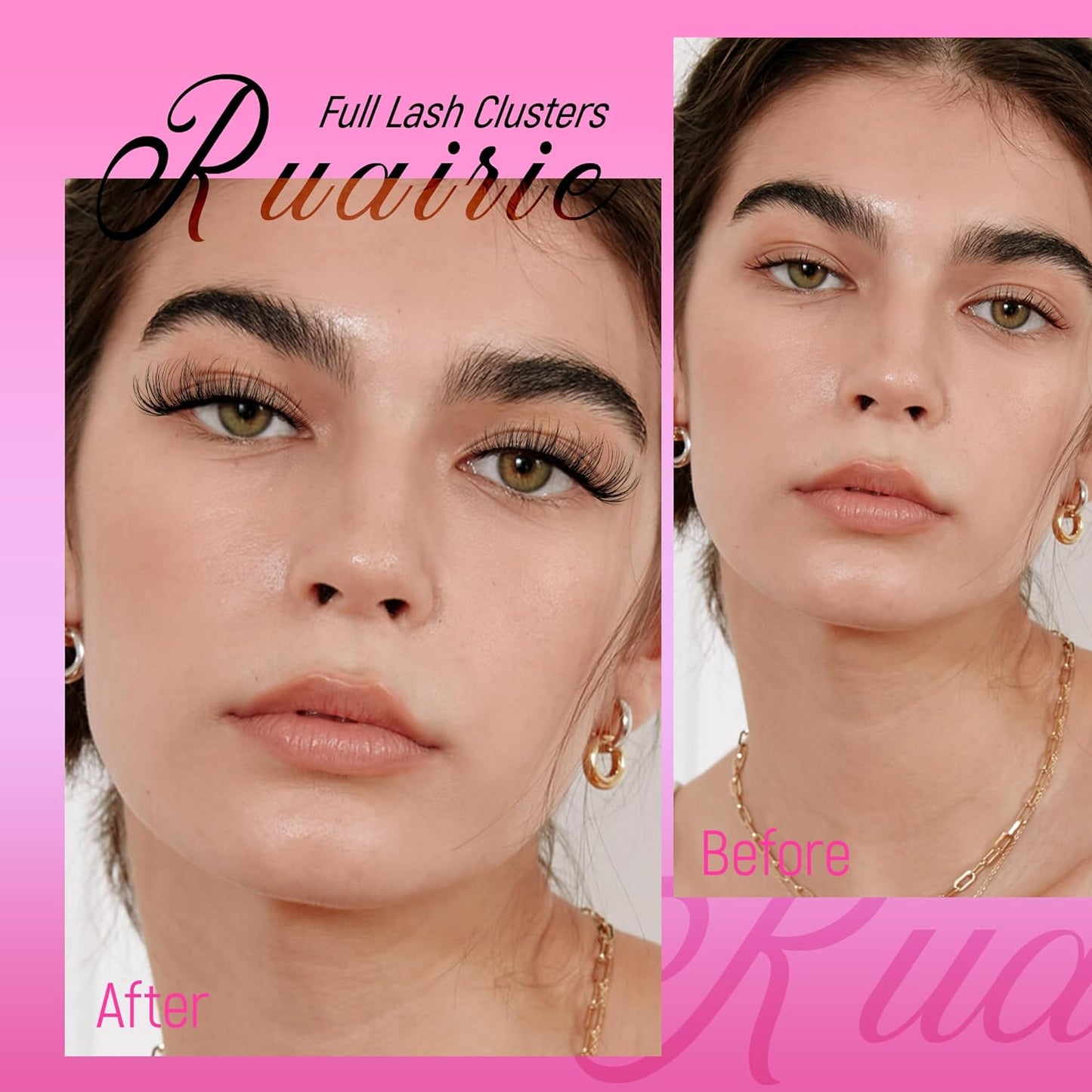 Ruairie Lash Clusters Wispy Eyelash Clusters Eyelash Extensions 168pcs Natural Individual Lashes D-Curly Cluster Lashes 8-16MM DIY Lash Extensions Left Right Eye Lash Clusters