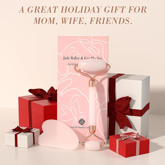 Gua Sha Facial Massager Tool, Jade Roller Face Roller, for Face, Neck, Back, Arms, Legs,SPA Gifts for Women Gua Sha Facial Massager Reduce Puffiness and Improve Wrinkles