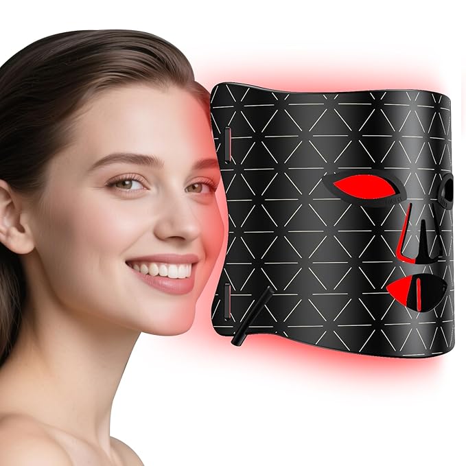 Red Light Therapy for Face – Medical-Grade LED Face Mask Light Therapy red light therapy mask for Wrinkles, Acne, and Skin Rejuvenation | Red, Blue & Infrared Light Therapy