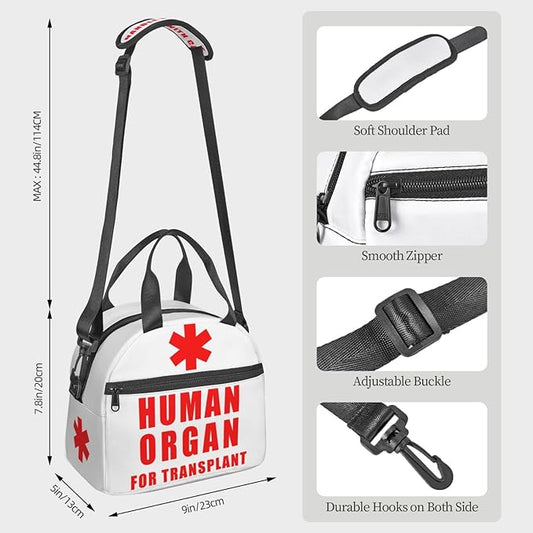 bassyil Insulated Lunch Bag Reusable Lunch Box With Adjustable Shoulder Strap Cooler Tote Bag For Men Women (red)