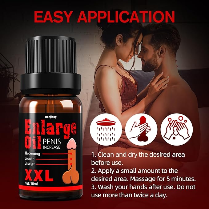 Penis Enlargement Massage Oil, Extra Strength Male Enhancement Oil, Penis Growth Oil, Help Increase Size, Thickness, Strength, and Performance, 10ml
