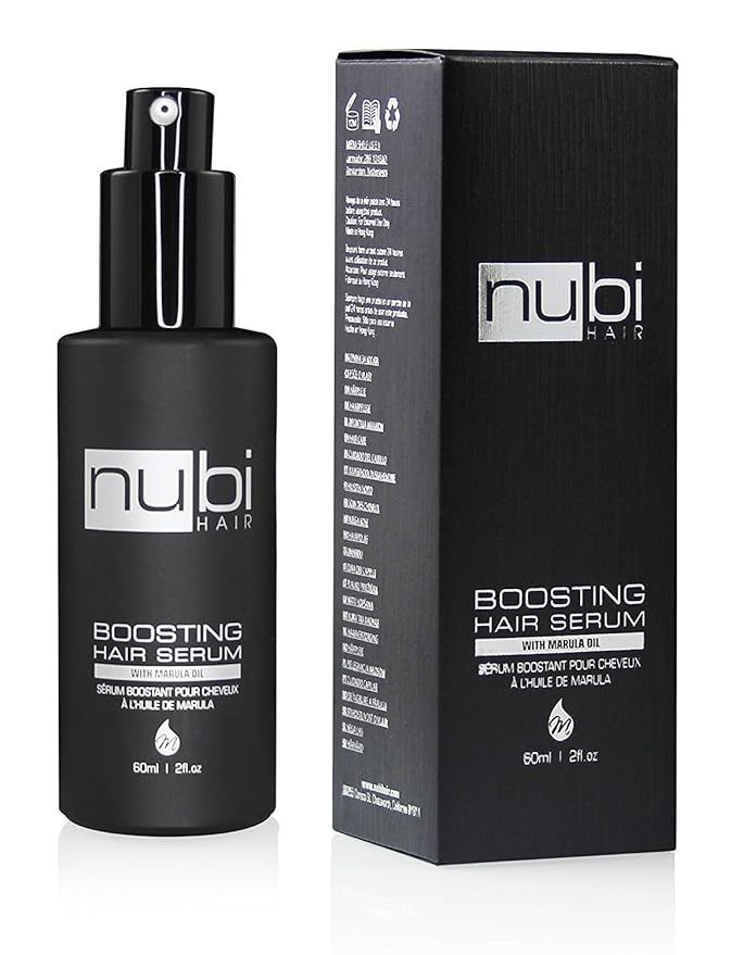 Nubi Marula Anti Frizz Serum - Smoothing Serum for Dry Hair Repair and Shine with Vitamin E, Aloe Vera - 2 Fl Oz