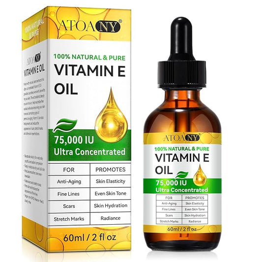 Vitamin E Oil, Natural Pure Bio Vitamin E for Skin, Face and Scars, Body Bath Oil Moisturizing Dry Skin and Winkles 2Fl Oz