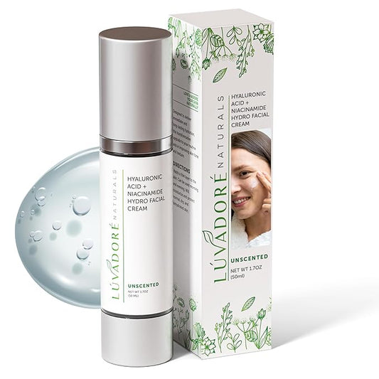 Hyaluronic Acid Niacinamide Facial Cream – Hydrating Face Moisturizer for Plump, Radiant Skin – Fast Absorbing Non-Greasy Hyaluronic Acid Moisturizer for All Skin Types
