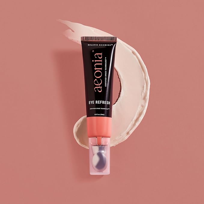 Aeonia Eye Refresh, Certified Space Technology Skincare – Hydrating & Anti-Aging Eye Cream with Bacillus Lysate, Reduces Fine Lines, Puffiness & Dark Circles, Firming & Illuminating Formula, 0.5 Fl Oz