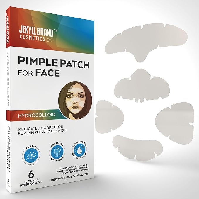 Acne Face Patches-XL (6 sets) COSMETICS™ | Medical Grade | Hydrocolloid Mask for Acne | 6 Sets of Large Patches for Breakouts on Nose, Chin, Cheeks & Forehead | Dermatologist Approve